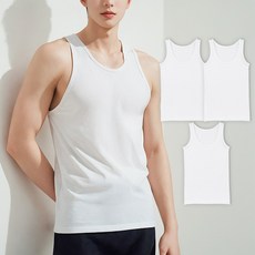 BYC 3매입 100수 순면 프리미엄 남성 런닝 러닝 면 나시 흰색 메리야스 민소매 런닝셔츠 남자 상의 속옷 세트