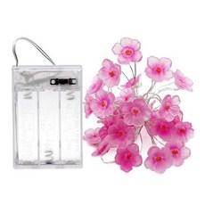 30LED 벚꽃 빛 요정 문자열 야간 조명 핑크 램프 크리스마스 화환 장식을위한 배터리 전원, 01 2M 20LED-Battery, 01 2M 20LED-Battery, 1개