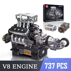 몰드 킹 LSX454 V8 V12 엔진 모터라이즈드 시뮬레이션 모델 전동 블록 테크니컬 자동차 부품 장난감 선물, 10 10206