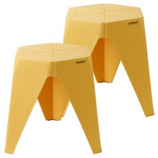 카시안 감성의자 DO 국산 플라스틱의자 간이의자 보조의자 야외 스툴, 2개, 옐로우