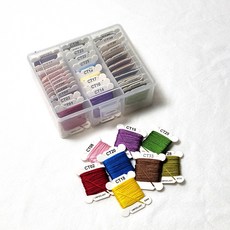 자수용 4m x 40색상 면사 세트 실케이스 포함 프랑스자수, 자수용 4m x 40색상세트