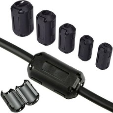 링 코어 페라이트 비드 클램프 초크 코일 노이즈 필터 클립 스냅 케이블 검정색 자기 온, 3.5mm, 1개