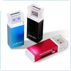 유니콘 USB2.0 휴대용 미니 카드리더기, XC-500A, 레드, 1개