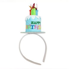 제사오스토어 머리띠 생일파티 생일케익머리띠 블루 생일선물 놀이동산 축제데코 꾸미기소품