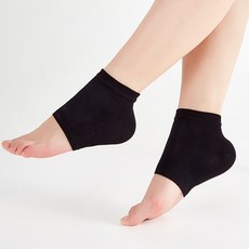 그로스팡 발 뒤꿈치 패드 실리콘 뒷꿈치 각질 보습 풋패드 양말, 블랙, 12개, 2개입