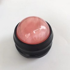 迷你滾珠按摩球 手持健身球 經絡筋膜球 精油樹脂 頸部背腿部按摩器, 黑座粉色球, 1個