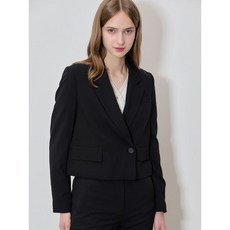 리스트 2SET 백 버튼 크롭 셋업 재킷 + 울 스트레이트 셋업 팬츠 2종세트 택가격 406000원