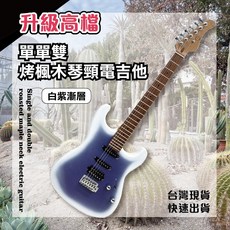 單單雙白紫漸層烤楓木琴頸電吉他, 電吉他單把