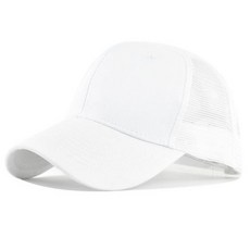 純棉網紗透氣棒球帽 遮陽運動休閒帽, 經典純棉棒球帽-白色, 1個