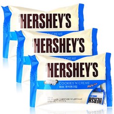 허쉬 쿠키 앤 크림 초콜릿 미니 사이즈, 165g, 3개