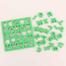 [무료배송]이앤오 팔렛트 에듀 자석놀이 한글 숫자 알파벳 자음모음 교구 퍼즐 자석글자, 영어대문자, 그린, 1개