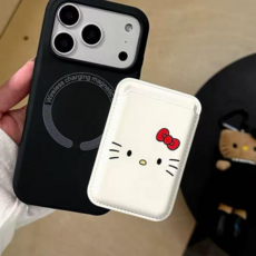 리본 키티 맥세이프 호환 가드지갑, 1개, 화이트 키티