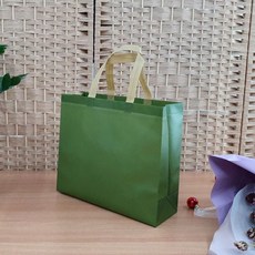 카키색 부직포 가방 쇼핑백 소형 포장 선물용 가로형+커머스커낵트Shop, 빠른배송