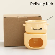 호환 세라믹 초콜릿 멜팅 팟 히터 | 가정용 일정 온도 유지 미니 아이스크림 치즈 녹이는 기계 캔들 워, 06 light yellow, 01 301-400ml