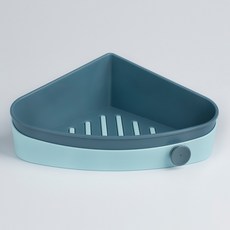 免打孔壁掛式衛生間置物架, 扇形淺藍 深藍, 1套