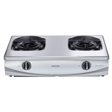 SAKURA櫻花 G5902A 雙炫火安全爐 不鏽鋼檯面爐 聚熱焱瓦斯爐 (天然氣/液化瓦斯適用), 天然氣, G-5902AS