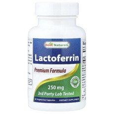베스트내추럴스 락토페린 락타아제 효소 Lactoferrin 250mg 60캡슐