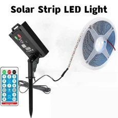 원격 IP65 방수 5V 2835 60Leds 흰색/따뜻한 유연한 리본 램프 야외 안뜰 조명과 태양 LED 스트립, 01 Set B, 04 0.5m, 01 WHITE