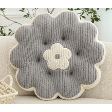 마켓마고 방석 쿠션방석, 플라워 폭신방석 (그레이)