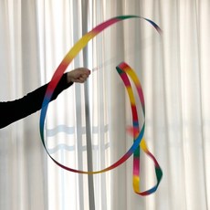 리듬체조 연습용 긴리본 초등학생 체조선수 주니어 리본줄 4m 택1, 무지개