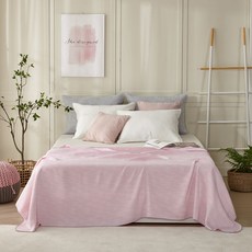 [우드클럽] 풍기인견100% 선염2중직 자카드홑이불 라인 SS(160x210cm)