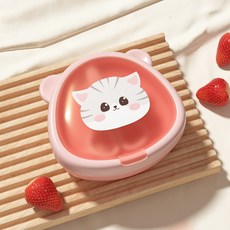 嬰兒輔食碗訓練叉勺寶寶外出便攜碗微波爐碗兒童吃飯硅膠餐具套裝, 1個, 1個, 粉-出行碗+剪刀