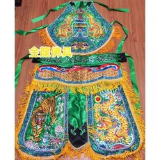 金龍佛具 龍虎裙 綠色 乩身 八卦肚圍, 1個