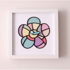 무케렌시아 무케 바나나공방_핑거플라워 3종 벽탁상 겸용 무소음 시계 164312, 무케렌시아 파랑꽃