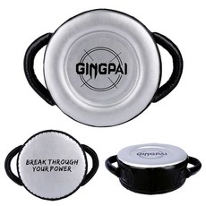 拳擊盾靶泰拳大圓靶力量訓練重拳靶專業敎練陪練靶散打搏擊跆拳道 重拳盾靶 拳擊盾靶 盾靶 手靶 訓練靶具 拳擊 泰, 雙面盾靶銀色, 1個