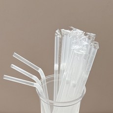 자바라 투명 개별 스트로우 7 x 250 mm, 2세트, 500개입