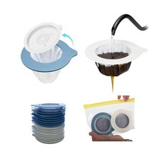 휴대용 푸어 오버 커피 드리퍼 재사용 가능한 커피 필터 푸어 오버 커피 메이커 캠핑 커피 여행 커피 메이커 1인용 커피 30개