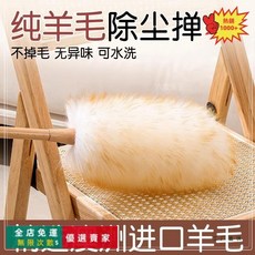 靜電柔軟羊毛撢子 家用除塵 雞毛撢子 掃灰 清潔用具 桃園出貨, 簡約款-澳洲進口羊毛除塵撣, 1個