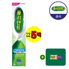 폴리덴트 의치부착재(무향)70g 5개+샘플 1개 증정