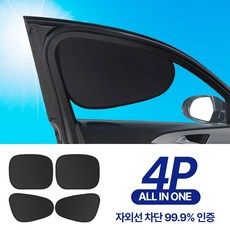 노바리스 올인원 자외선 차단 차량용 햇빛가리개, 블랙, 4개