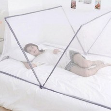 싱글 모기장 원터치 사각 더블 텐트 접이식 침대형 [1EA 또는 1set 구성], 단일옵션