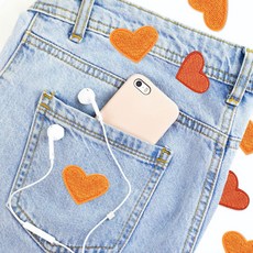 의류 하트 패치 귀여운패치 의류열스티커