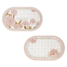POSIELLA 皮革餐墊2件套組, 蜜桃花, 簡約蜜桃花, 44.5 x 29.5 x 0.25 cm, 1套