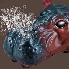 RC 하마 히포 물놀이 보트 (소형 하마머리 겁주는 동물모양 장난감), 1개