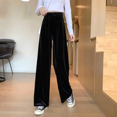 [Retigo]女款日常寬鬆天鵝絨鬆緊褲