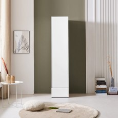 솜씨방가구 E0 로엠 키높이 원서랍 400 틈새옷장(이단봉형), 화이트
