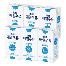 매일 멸균우유 오리지널 1000ml X 6팩, 1L