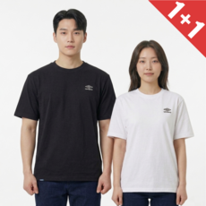 엄브로 1+1 반팔 티셔츠 남여공용 커플 스몰로고
