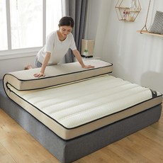 패밀리침대토퍼 라텍스 매트리스 두꺼운 푹신한 따뜻한 꿀잠 호텔 메모리폼 접이식 알러지케어, I. 흰색 10cm