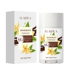 FLATPEA 香草香調固體香膏，48小時抑味，無鋁，無防腐劑, 1個, 買即默認免責聲明且需承擔責任)