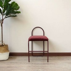 벨벳 화장대의자 화장대스툴 스툴의자 의자화장대 대기실 라운지, 싱글 와인레드 프레임+와인레드 쿠션
