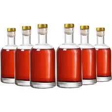 카클리 클리어 유리병 6온스 - 200ml 6팩 와인 음료용 오일 식초 코르크 마개 밀폐 뚜껑이 있는 콤부차 맥주 물 소다, Clear, KC-Short-6oz-6pic