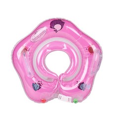 24H出貨海豚 嬰兒游泳脖圈 嬰兒泳圈 厚款充氣游泳圈 造型充氣游泳圈 戲水玩具 泡溫泉可用【SV6710】BO雜貨, 1個, 粉紅色, 粉紅色