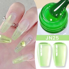 BORN PRETTY 유백색 젤리 누드 네일 흰색 10ml 반영구 베르니스 경화 광택제 오프 자외선 소크 필요 반투명, JN25, 1개
