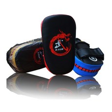 子甄彣璟 升級版加厚緩衝踢靶 空手道格鬥訓練弓形腳靶 拳擊散打泰拳靶, 1個, 藍色-單只