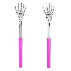 휴대용 4단 접이식 해골손 스텐 안테나 효자손 F타입, 02)핑크, 2개